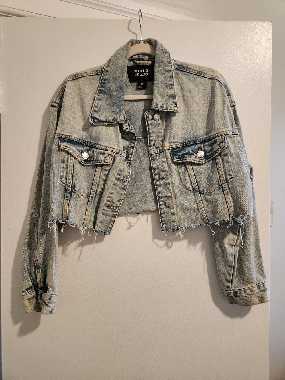 Cropped Light Wash Denim Jacket